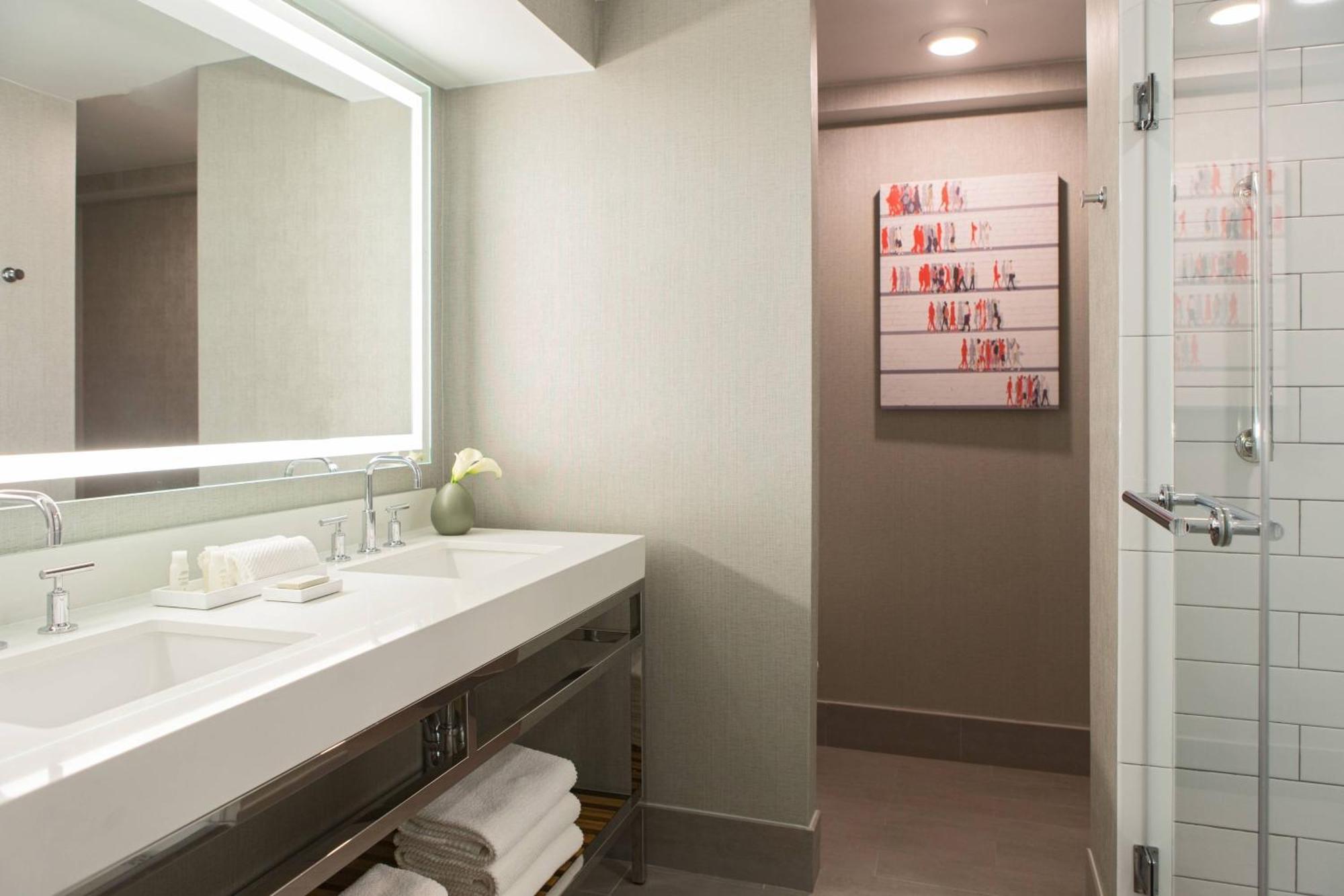 One-Bedroom Riviere King Suite Roll Shower Chicago River View Mobility Accessible